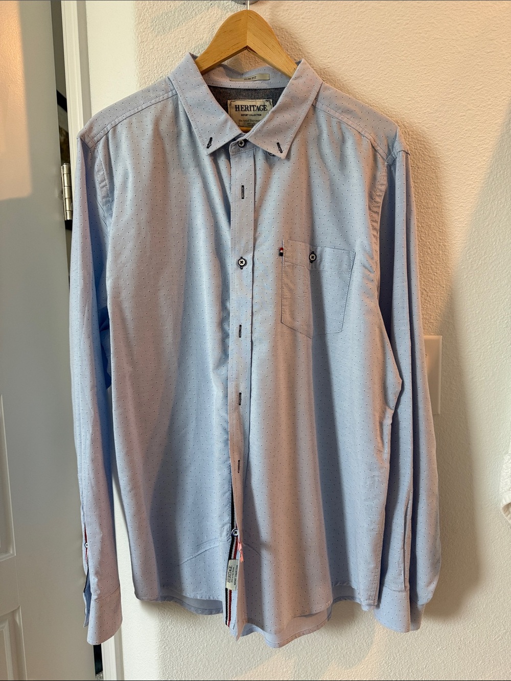 Heritage Light Blue Men's Long-Sleeve Button-Down Shirt